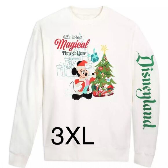 Disney Tops - NEW Santa Mickey Mouse Pullover Sweatshirt Adults Disneyland NWT IN HAND